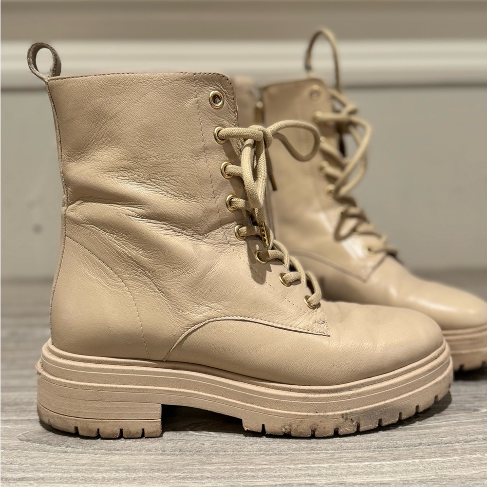 Women's Tan Lace-Up Boots